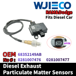 WJIECO 68352149AB Particulate Matter Sensor for 2018 RAM 2500 3500 4500 6.7L  DIESEL OHV Turbocharged Particulate Sensor OEM  Replace Part Number 68352149AB  0281007476    0281007477 PM Sensor  Auto Sensors