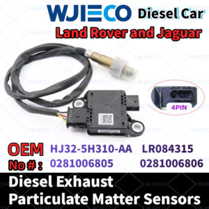 Land Rover Jaguar  HJ32-5H310-AA  Particulate Sensor  WJIECO Brands Compatible with Fits For  Land Rover Jaguar  Diesel Vehicles Diesel Exhaust Particulate Matter Sensor OEM Replace Part Number  HJ32-5H310-AA  LR084315  0281006805  0281006806    PM Sensor Automobiles Sensors