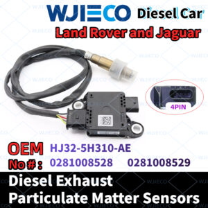 Land Rover Jaguar  HJ32-5H310-AE  Particulate Sensor  WJIECO Brands Compatible with Fits For  Land Rover Jaguar  Diesel Vehicles Diesel Exhaust Particulate Matter Sensor OEM Replace Part Number  HJ32-5H310-AE  0281008528  0281008529    PM Sensor Automobiles Sensors