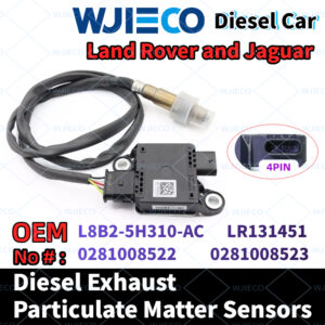 Land Rover Jaguar  L8B2-5H310-AC  Particulate Sensor  WJIECO Brands Compatible with Fits For  Land Rover Jaguar  Diesel Vehicles Diesel Exhaust Particulate Matter Sensor OEM Replace Part Number  L8B2-5H310-AC  LR131451  0281008522  0281008523    PM Sensor Automobiles Sensors